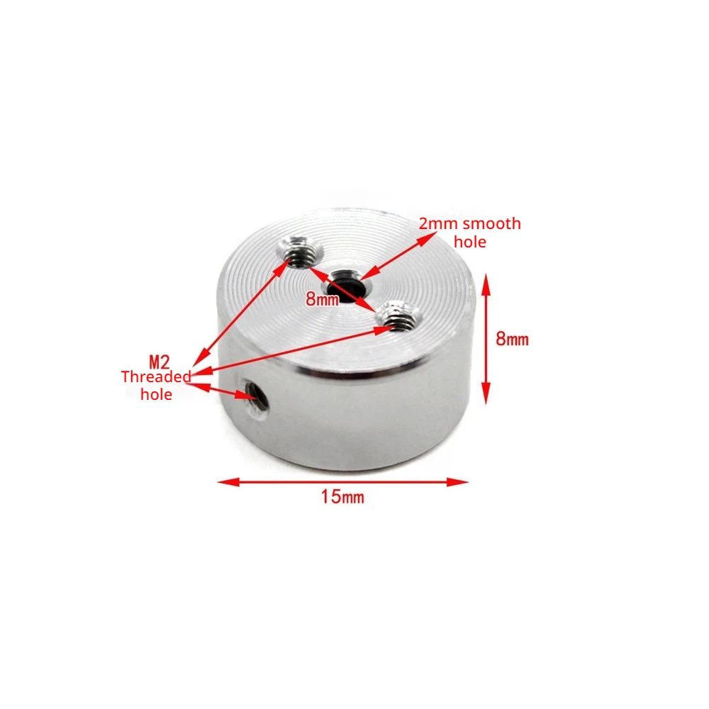 3-Hole Eccentric Crank Wheel 15mm Aluminum 8mm Thick 2mm Center Bore M2 Thread Holes DIY Mini Model Wheel Disc