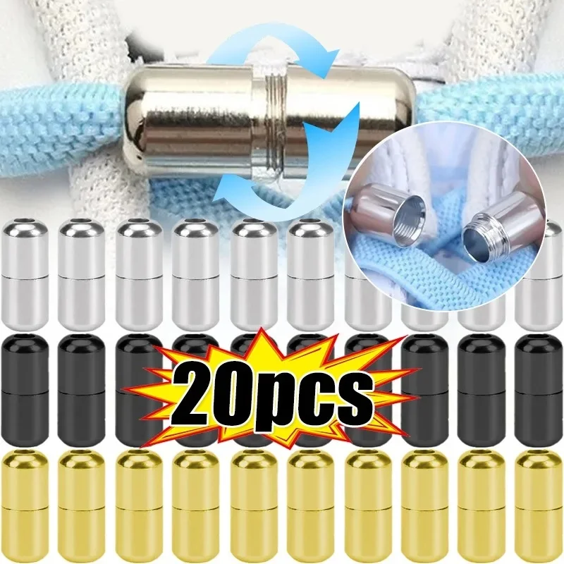 10-40Pcs Metal Lock No Tie Shoelaces Semicircle Buckle Connector Shoestring Lazy Shoe Laces Capsule Decor For Adults Kids Shoes