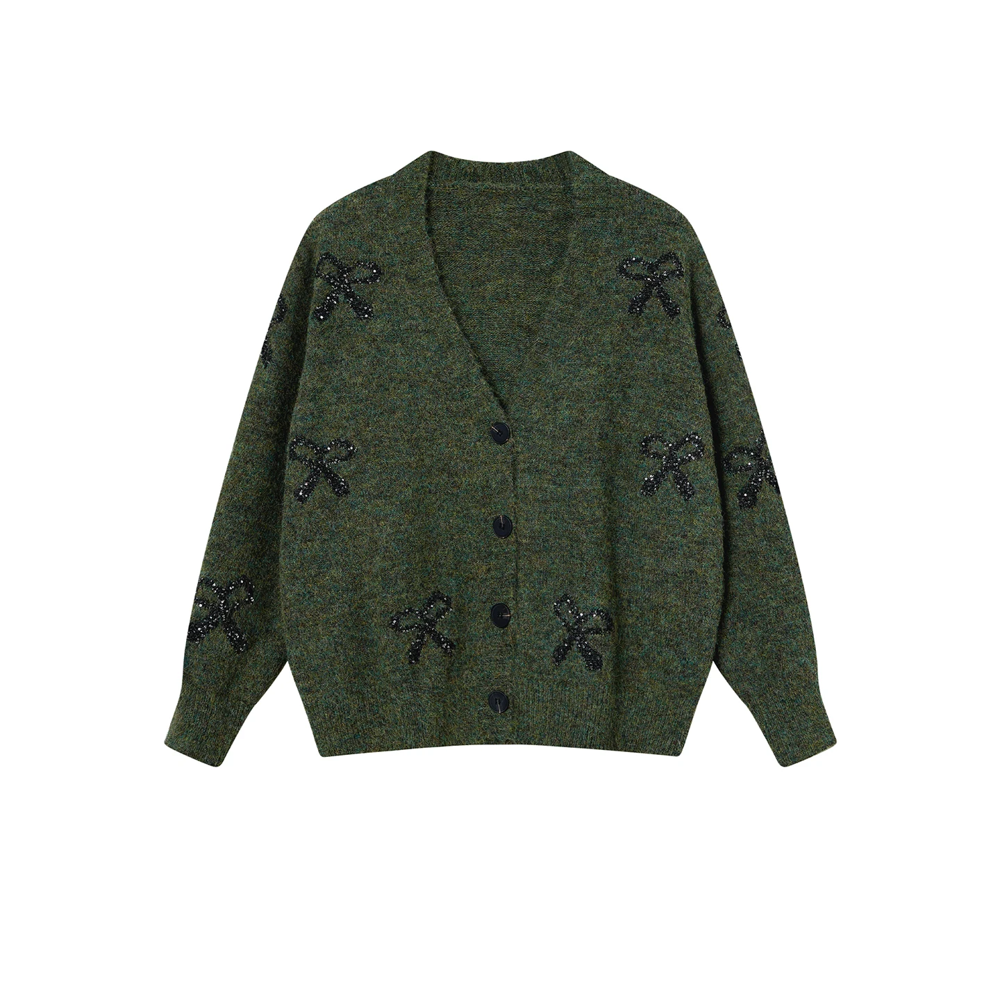 سترة نسائية مفتوحة بصدر واحد ورقبة على شكل حرف v وأكمام طويلة فضفاضة ومتينة ومتعددة الاستخدامات سترة خارجية جديدة أنيقة للخريف والشتاء #6