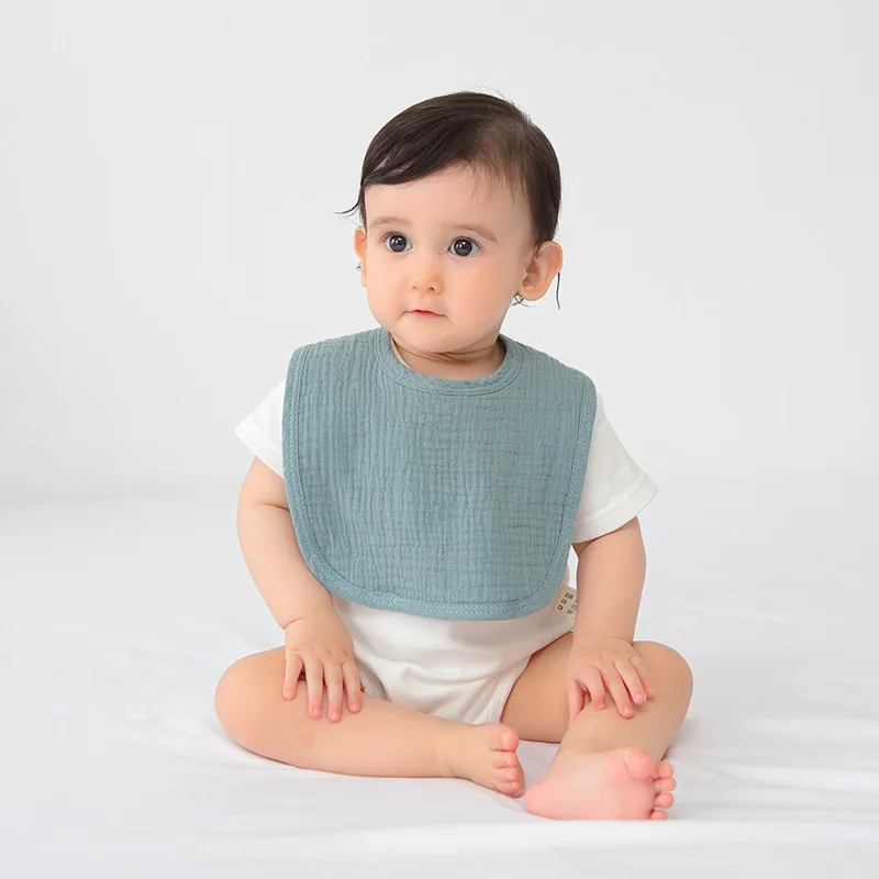 

23*23cm 6-Layer Pure Cotton Bibs Burp Cloths Super Soft Absorbent Newborn Burp Cloths Solid Color Drooling Bib for Infants Baby