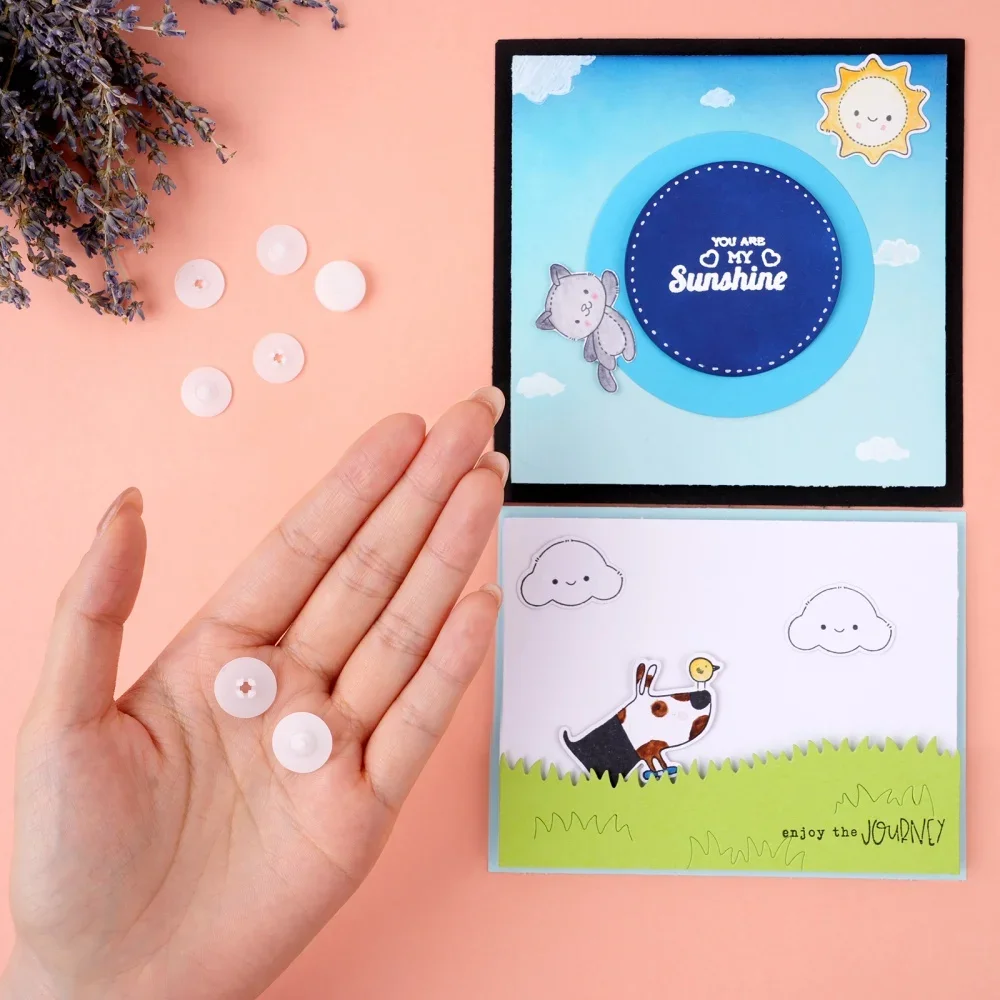 50Pairs Snap'n Slides for Making Slider Card Spinner Swing Arm Card Round Interlocking Disks Easy Interactive Elements Snap Spin