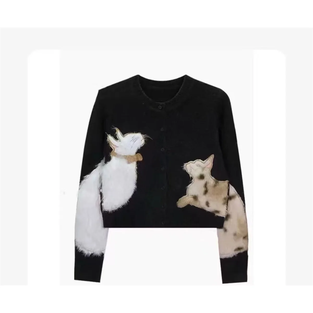 3D Plush Cat Design Oversized Sweater 2026 New Kitten Pattern Cardigan Cozy & Cute Fall Winter Pullover Soft Loungewear