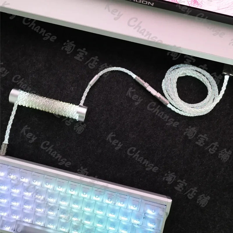 Custom 8k Aviator Cable 2-in-1 Series 1.6m Luminous Type-c Interface Magnetic Mechanical Keyboard Cable Desktop Decoration