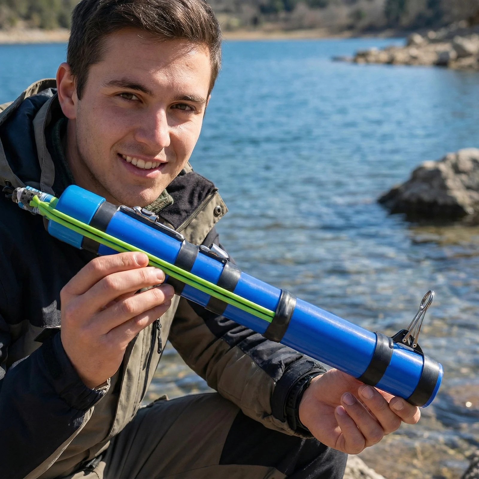 قضيب منجنيق الصيد مع بكرة إطلاق دقيق قضبان إغراء قابلة لإعادة الاستخدام معدات إطلاق طعم السمك للأنشطة الخارجية والسفر