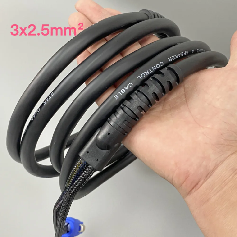 3M/5M DJ Stage Light AC Power Cord DMX512 Signal Combination Cables 3x2.5mm² Audio Speaker Control 3Pin XLR Plug Powercon In/Out