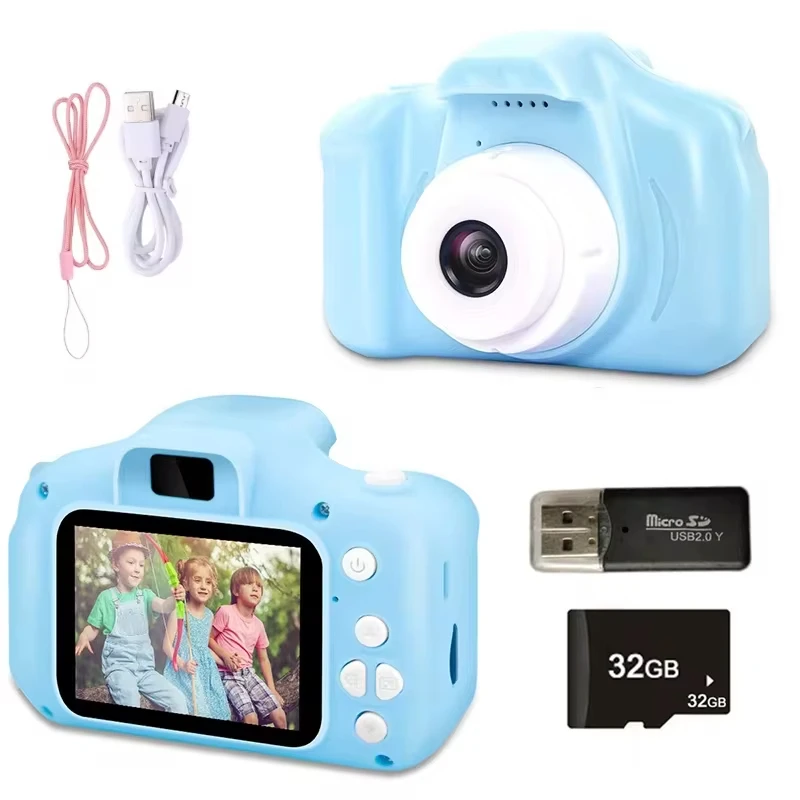 Kids Digital Camera Toys 1080P HD Screen Outdoor Dual Lens Selfie Cameras for Children Educational Toys Birthday Gifts for Girls