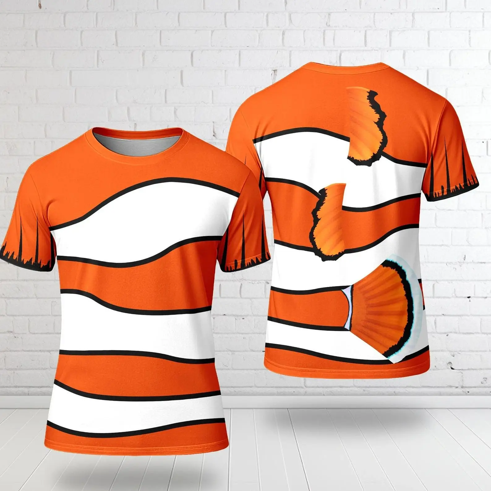 Animated Movie Joker Fish Goldfish Halloween Party Children's Role Playing T-shirt Travel Adult Family Parent Child Clothing Top