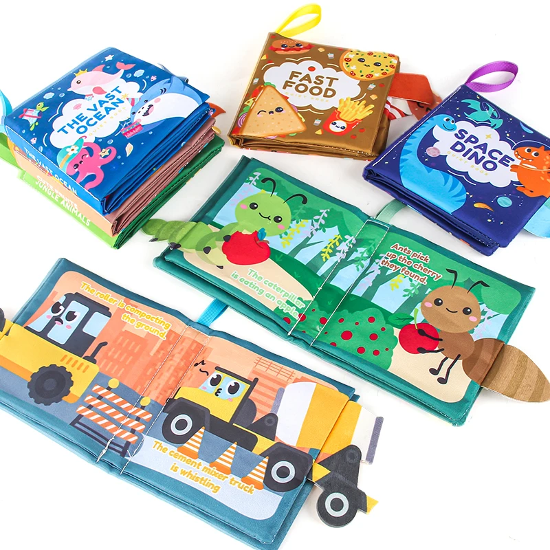 Livro de pano para bebês ensina brinquedo sensorial educacional precoce para crianças