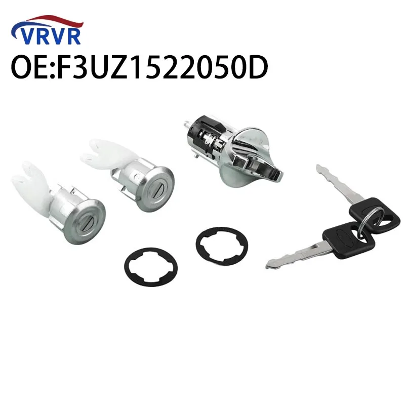 VRVR F3UZ1522050D F3TZ7822050B Car Ignition Switch Door Lock Cylinder with Keys for Ford Ranger Bronco Aerostar LTD Crown Vic