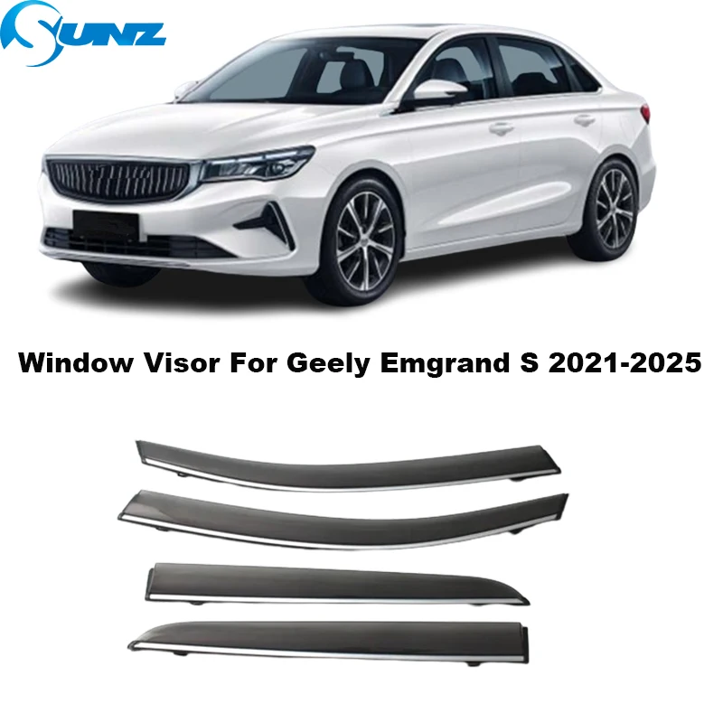 

Side Window Visor For Geely Emgrand S 2021 2022 2023 2024 2025 Side Window Vent Visor Sun Rain Deflector Guard Car Rain Shield