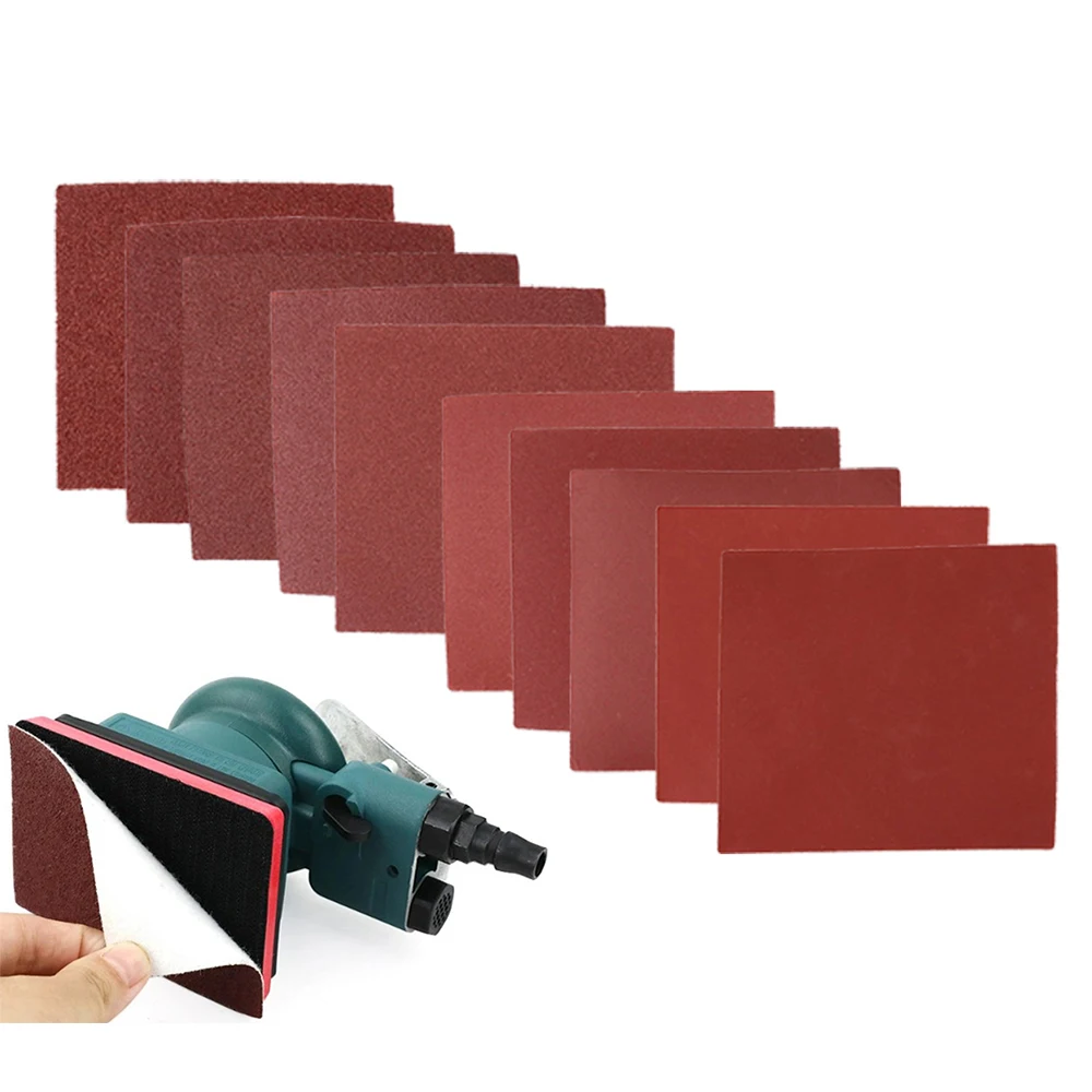 10/50/100Pcs 110x100mm 샌드페이퍼 플로킹 샌딩 패드 40-1000 그릿 샌드페이퍼 목재 금속 Cae 벽용 연마 연마 도구