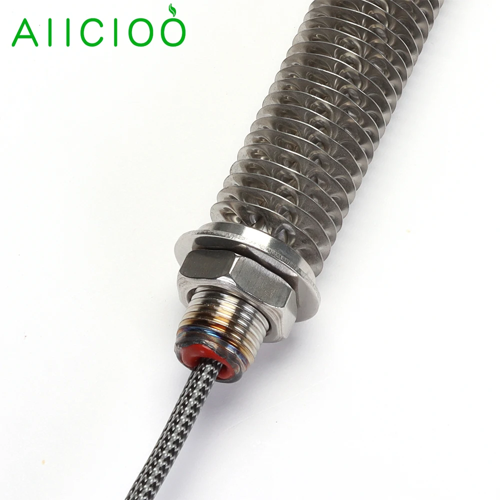 AIICIOO M18 Fin Heater for Air 220v Tubular Heating Element SUS304 Cartridge Heater Dry Burning Heater 100w/200w/300w/400w/500w