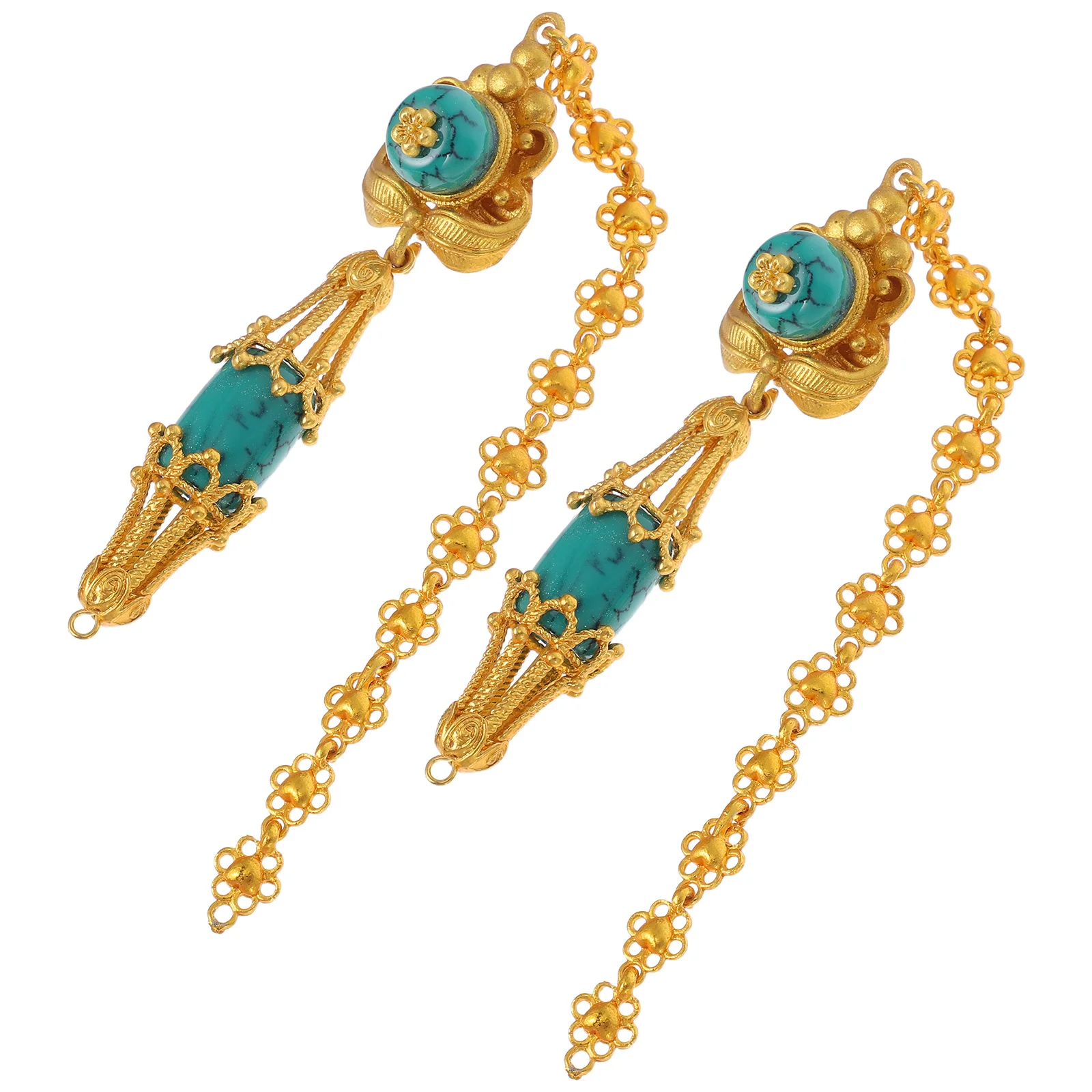 

Ethnic Dangle Earrings Boho Tassel Design Intricate Hollow Floral Retro Statement Jewelry for Festival Bridal Parties