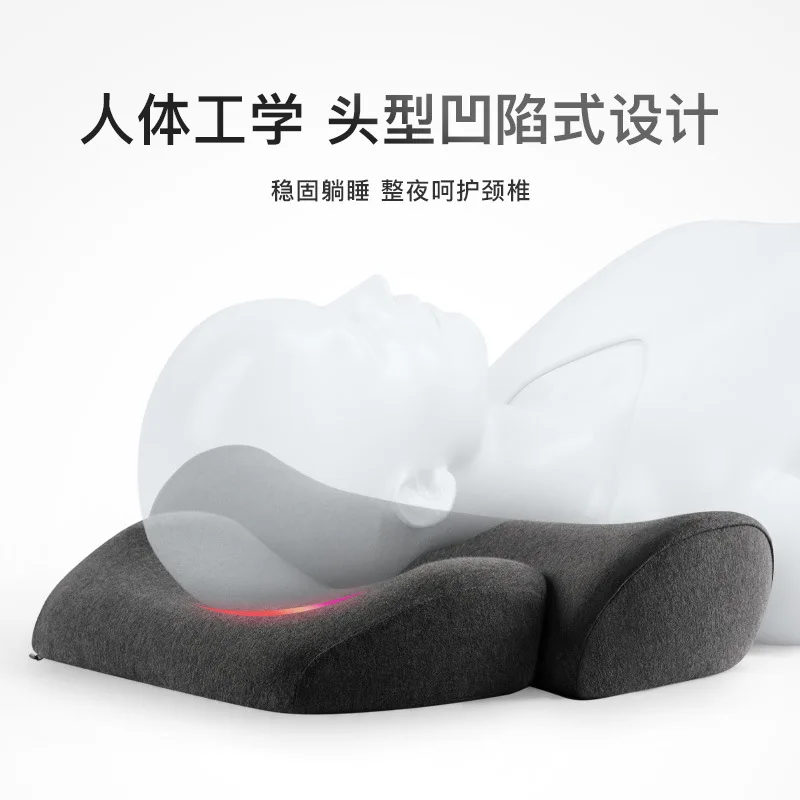 Almohada de algodón de memoria lenta para columna cervical de carbón de bambú, almohada curva cómoda, cervical de algodón con memoria de carbón de bambú