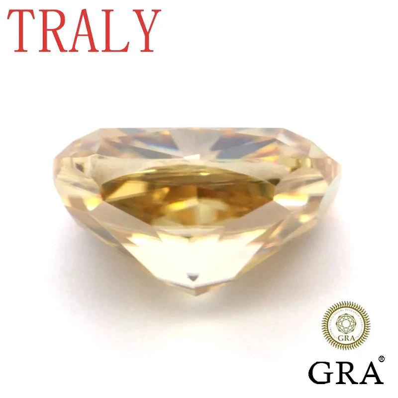 1ct-10ct Moissanite Diamond Elongate Cushion Cut Champage Gold Color Lab Grow Gemstone for Jewelry Making with GRA Certificate