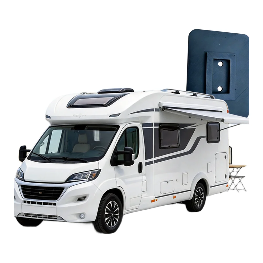 For RV Awning Feet 2pcs for Camping Boats Beach For RV Accessories Leveling Blocks Plastic 14x10x1.2cm All Terrain Support