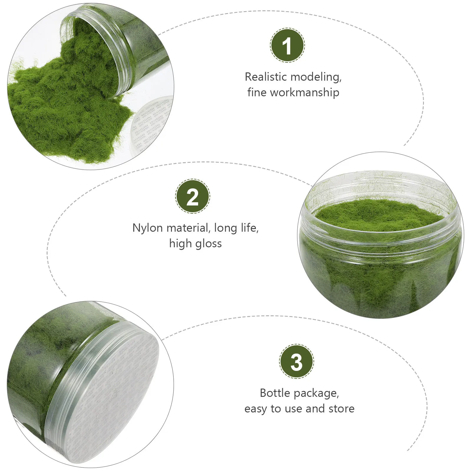 

1 Bottle Simulation Moss Decor Realistic Artificial Lawn Powder for DIY Landscape Decoration Home Garden Wedding Office Cafe