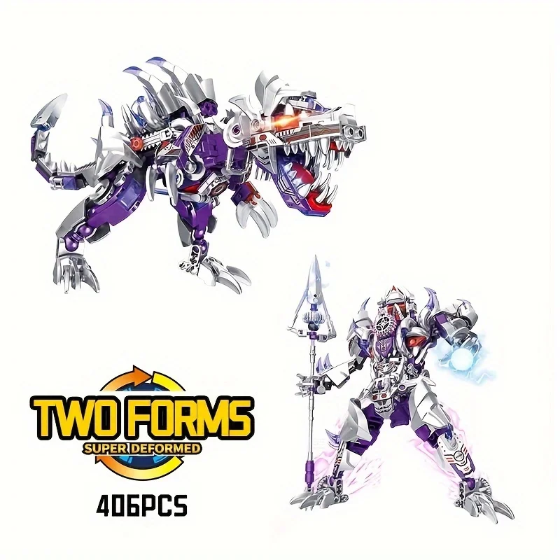 Realistic  Cool 2IN1 Jurassic Mechanical Indominus Rex Dinosaur World Model Mecha Building Blocks Bricks Children Boys Toy Gifts