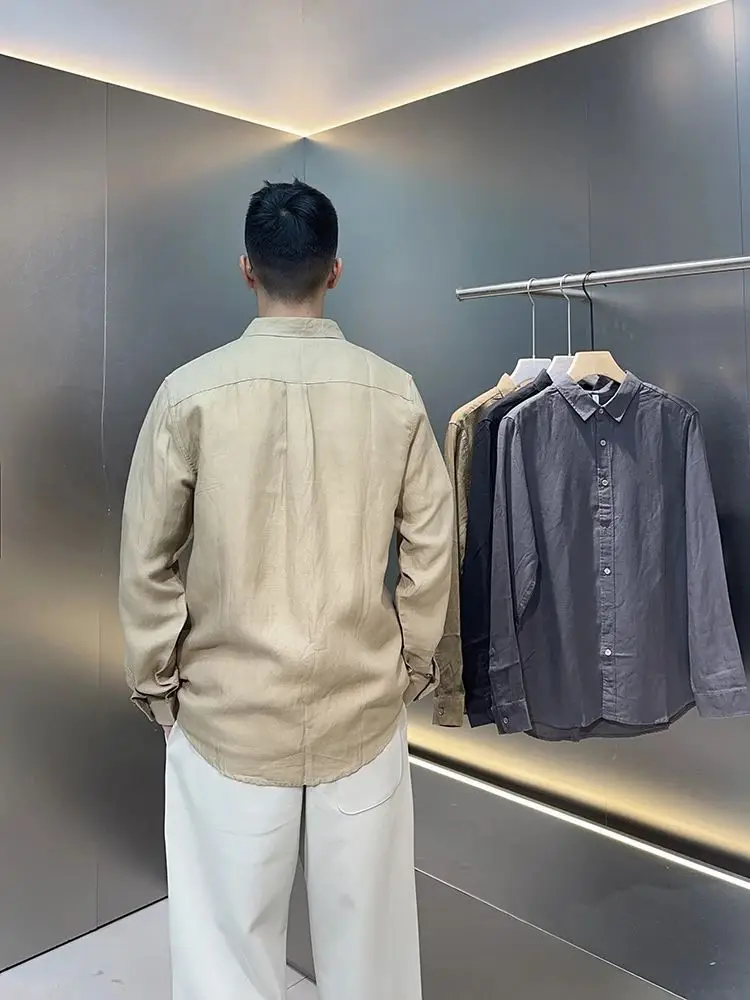 

Comfortable Breathable Linen Long Sleeve Shirt Autumn New Style Loose Fit Youth Casual Wear Regular Length Button up