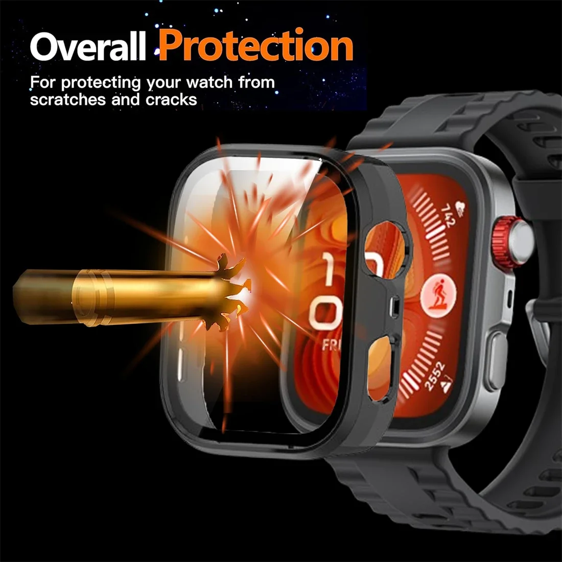 Glass+Case for Huawei Watch Fit 4/4 Pro Tempered Glass Screen Protector & Hard PC Protective Bumper Huawei Fit 4 Accessories image 4