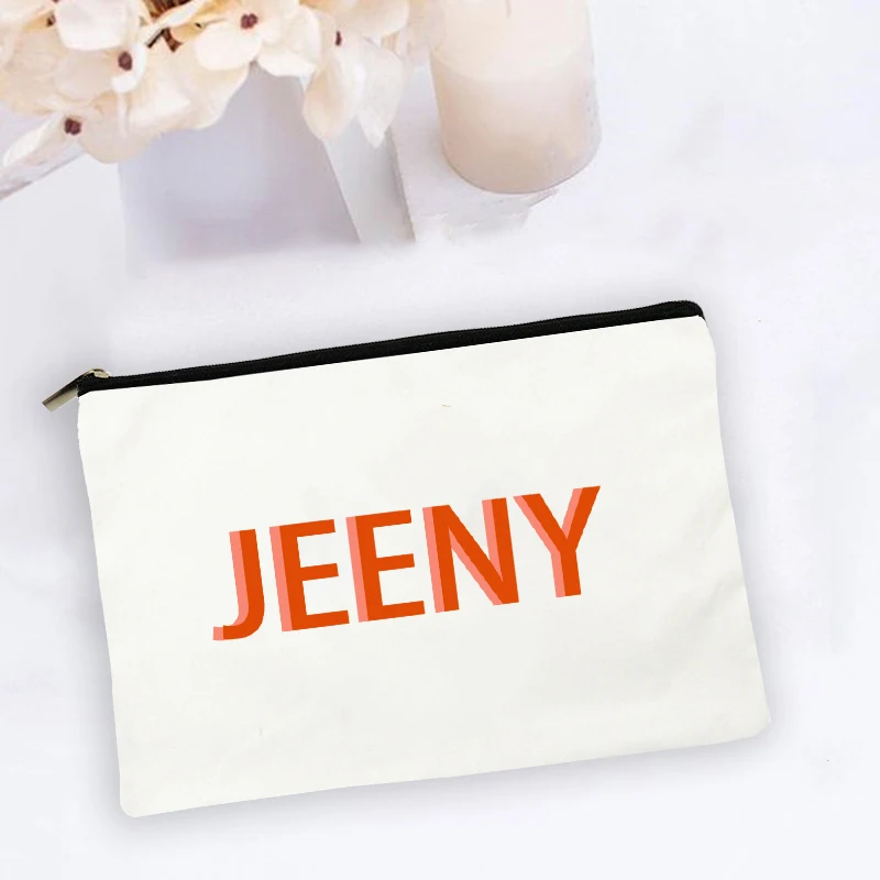 Bolsa de maquiagem monograma de sombra personalizada, bolsa de cosméticos com nome personalizado, organizador de produtos de higiene pessoal para