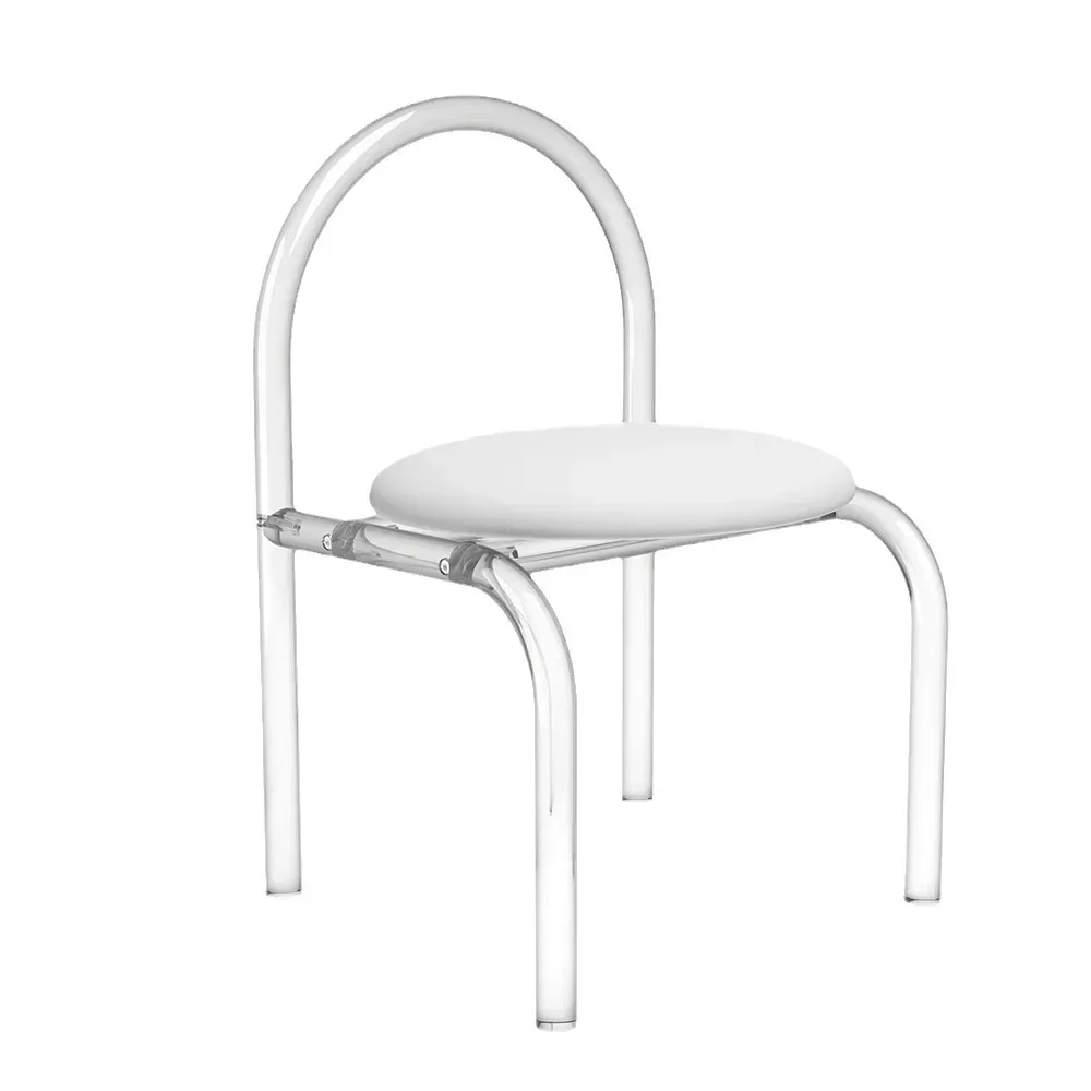 

Six Colors Crystal Makeup Chair Modern Acrylic Furniture Unique Relax Lounge Dining Clear Meubles De Salon Household Items