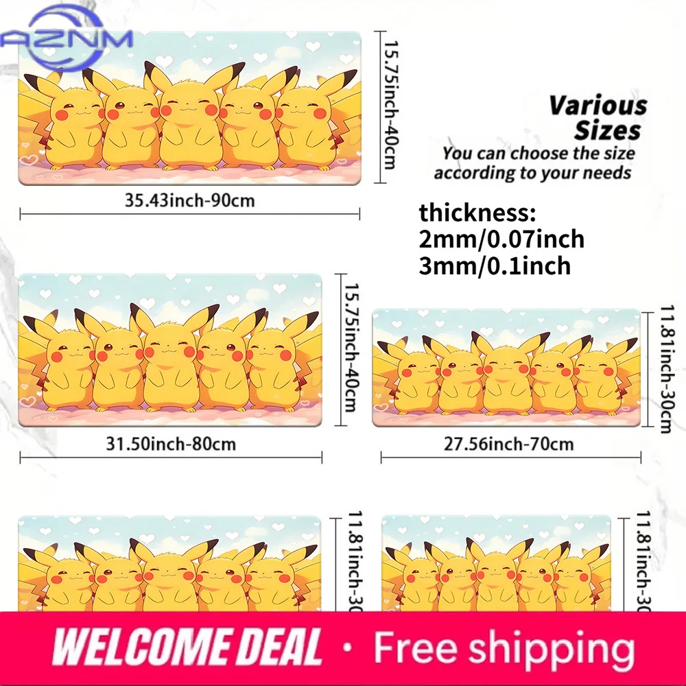 

Cute Pikachu Lineup Pokemon TCG Playmat Non-Slip Gaming Mouse Pad