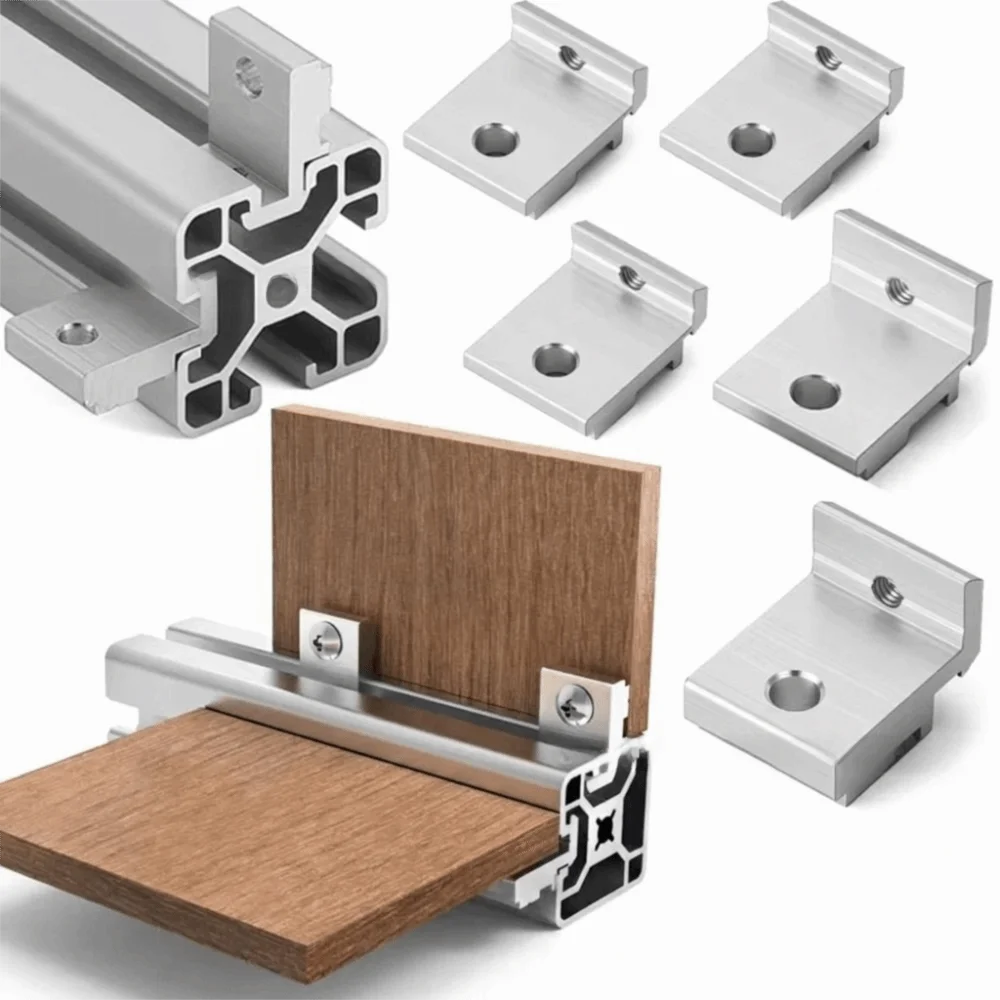 Durable High Strength Aluminum Profile Accessories Stable Support DIY Corner Bracket Side Panel Fastener Shelf Bracket