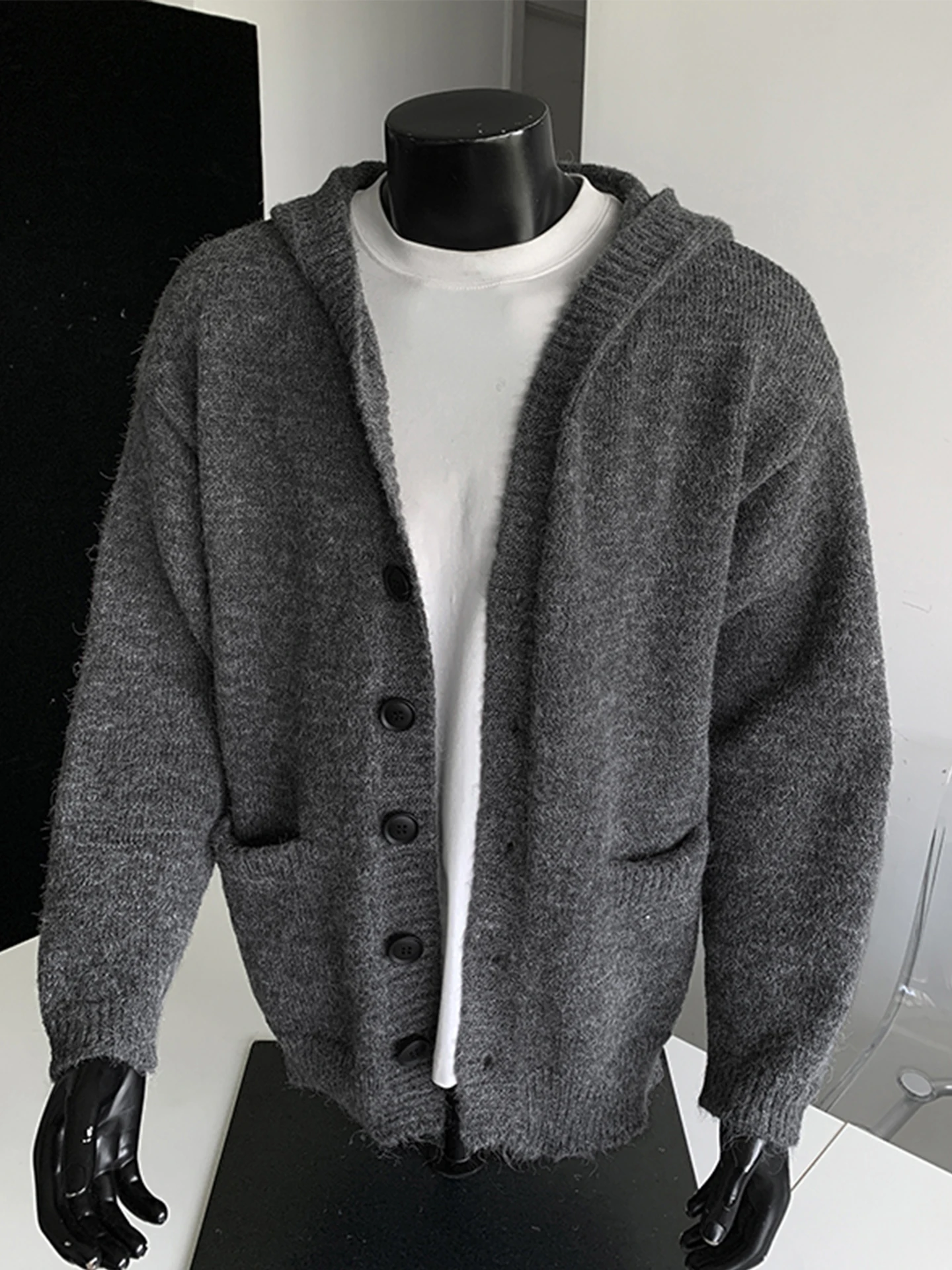 

Мужской вязаный кардиган Cleanfit в японском ретро-стиле, осенний, модный, брендовый, плотный, свободный, повседневный, в стиле Lazy Style, свитер-куртка