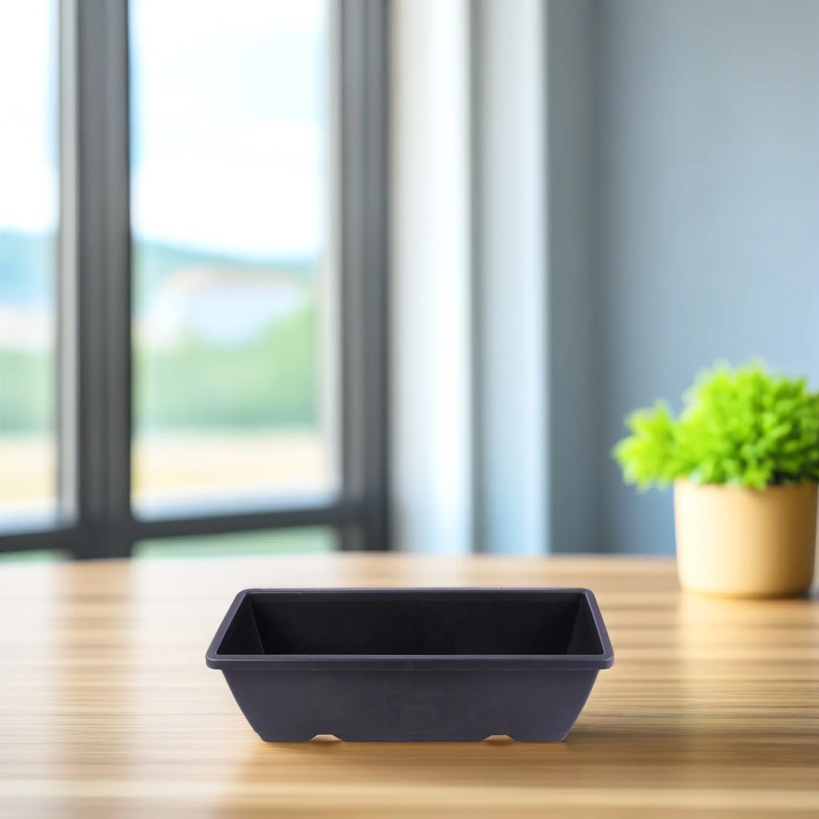 

5 Sets Black Small Planters Card Holders Balcony Gardening Rectangular Plastic Flower Pots Boxes Outdoor Patio Vegetable Planter