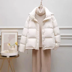 Thickened Down Jacket for Women, Loose Warm Coat, Street Style, Short Parka, Fashion, Autumn and Winter, 2024