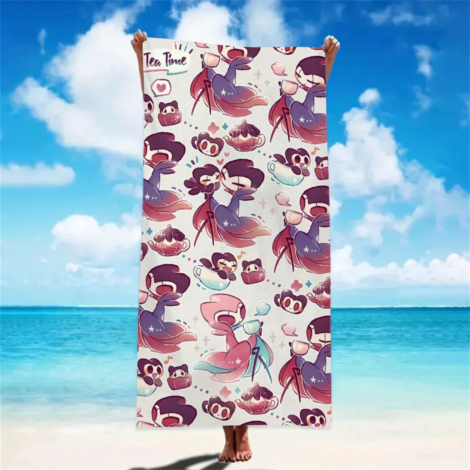 H-Hollow K-Knight Beach Towel Custom Towel 3D Print Super Absorbent Quick-dry for Summer Vacation Outdoor Camping Perfect Gift