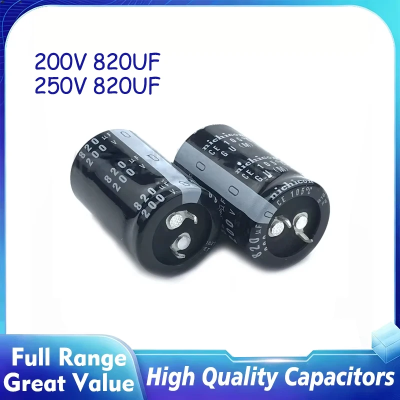 20PCS Original 200v 820uf 25*40mm aluminum Electrolytic capacitor 250V 820UF 200V nichicon 25X40MM Hight quality