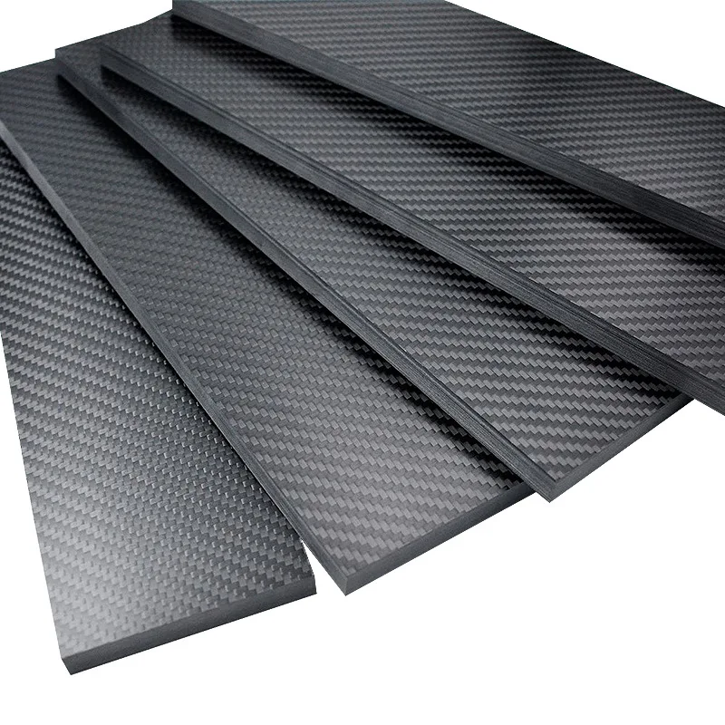 1pcs 3K Carbon Fibre Sheet High Strength Carbon Fibre Sheet Carbon Fibre Long Strip Thickness 0.2-6mm Length 350mm-580mm