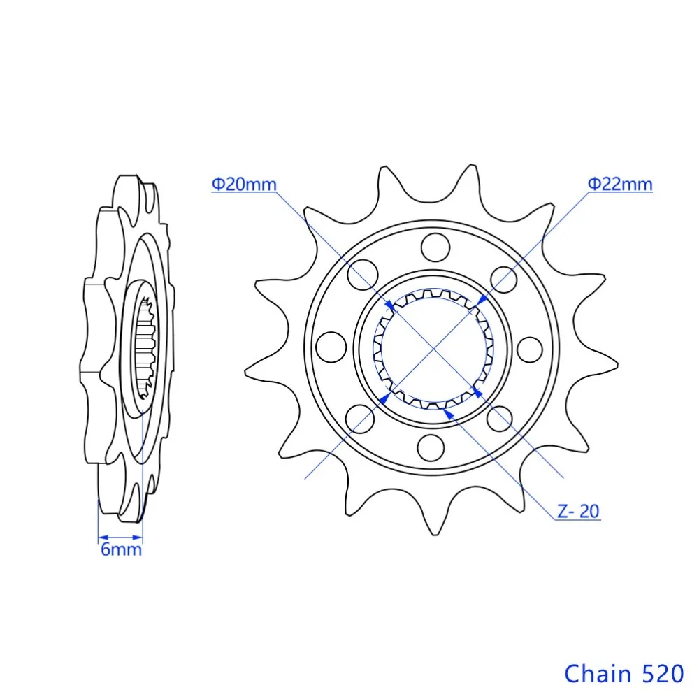 Piñón Delantero de Cadena 520 para Motocicleta YAMAHA YZ250F 2001-2022, Exclusivo para YAMAHA WR250F YZ250FX YZ125X, Piñón Delan