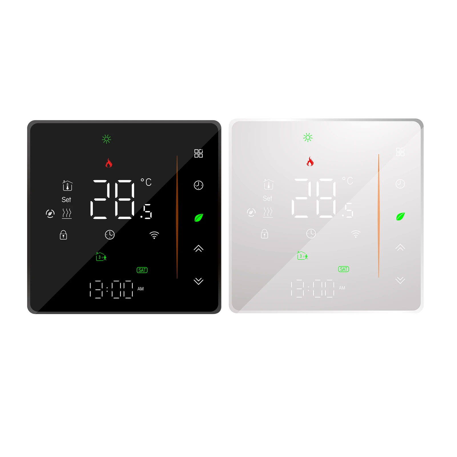 Smart Tuya WiFi Thermostat, Water Floor Heating Controller with LED Color Display, Shows Time/Weekday/Temperature/Humidity