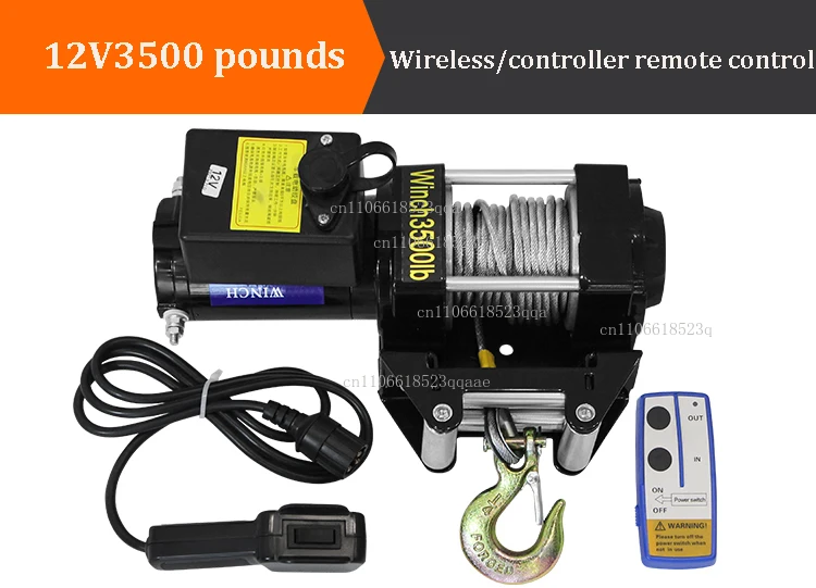 Car Remote Control Hoist Winch Electric Winch Synthetic Tow Rope Winch Off-road Vehicle  for Vehicle Crane