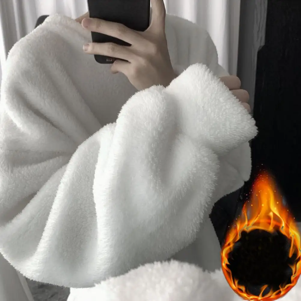 Great Sweatshirt Oversized Winter Sweatshirt Highly Warm Fluffy Men Top  All Match