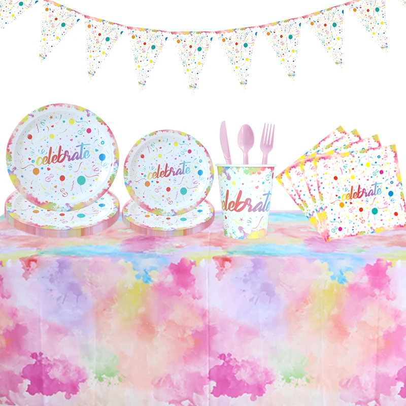 

Disposable party utensils paper plates cups wedding decorations banners tissues knives forks spoons sets party decorations