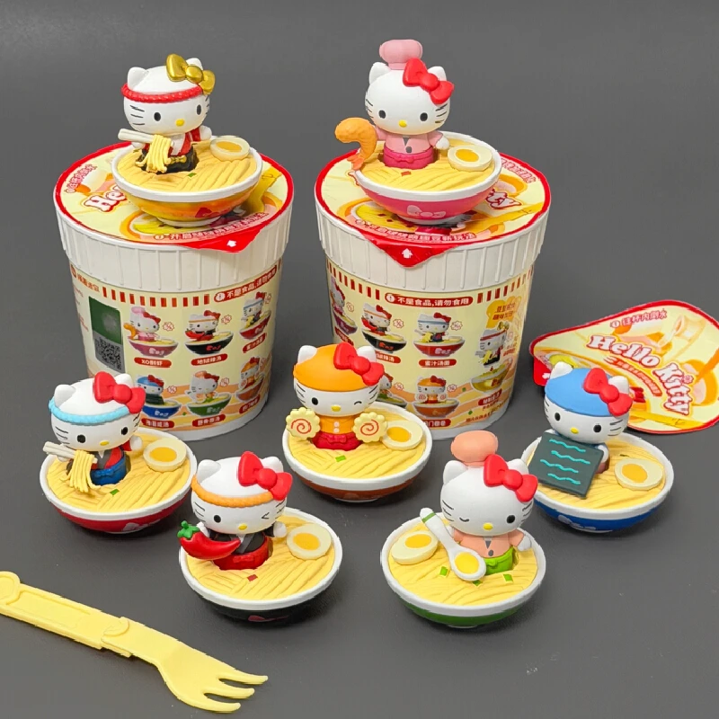 

Sanrio персонаж Hello Kitty Ramen Series слепая коробка милая японская мини KT Коллекционная фигурка настольный декор орнамент подарок для детей