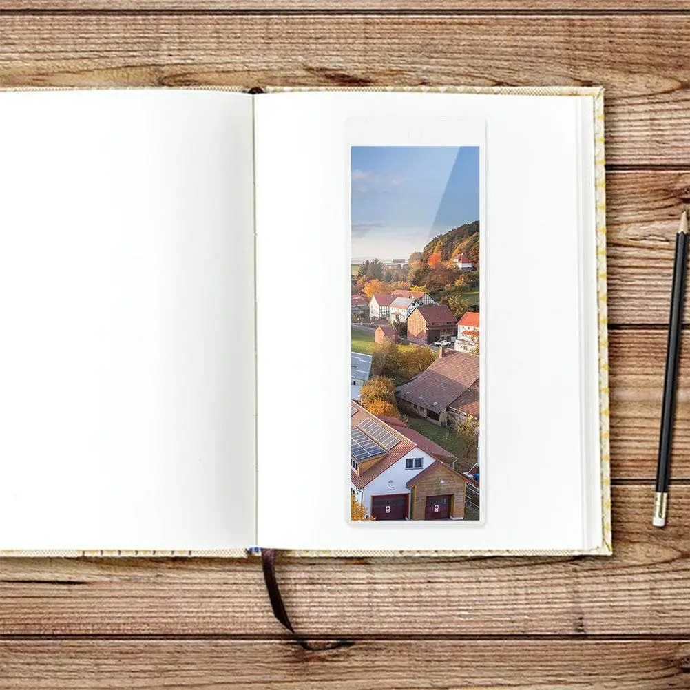 20 Pcs Bookmark Sleeves Clear Photo Strips Protector Journal Display Bag Organizer Hole Punch for Book Lovers