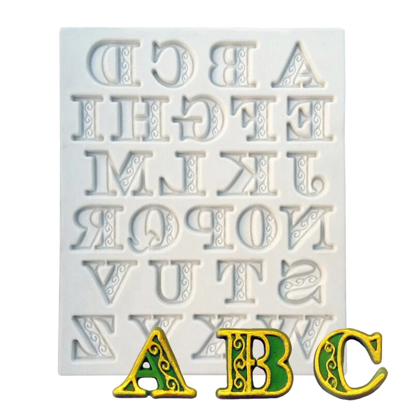 Capital Letters Silicone Sugarcraft Mold Chocolate Cupcake Baking Mold Fondant Cake Decorating Tools
