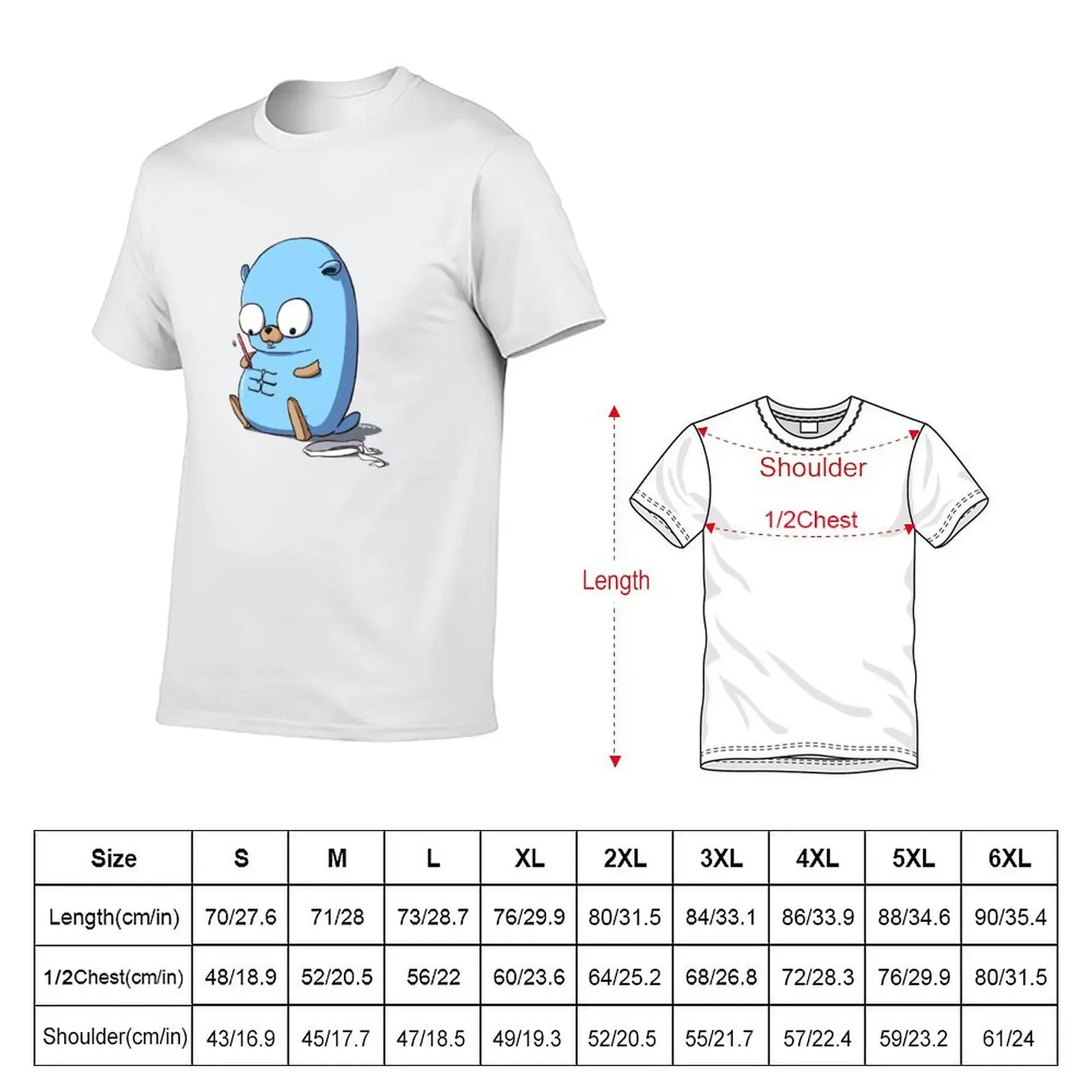 Golang Gopher Go Six Pack T-Shirt blue archive designer shirts outfits for men