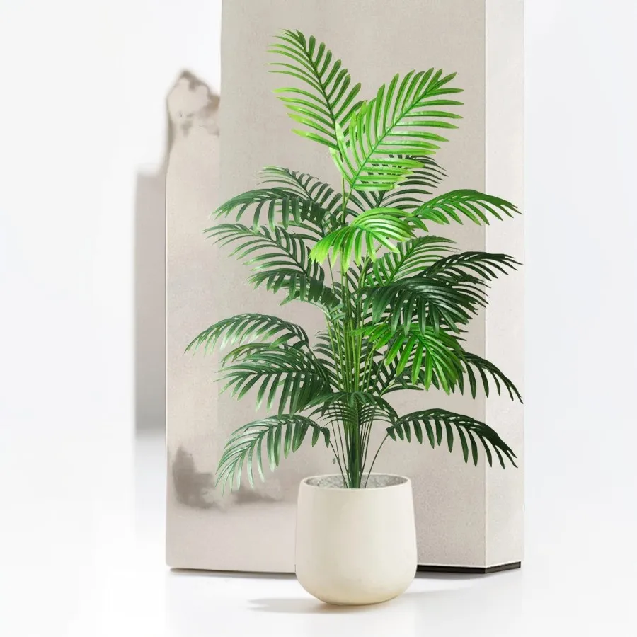 90-180cm Large Fake Palm Tree Artificial Tropical Plants Plastic Monstera Leaves Big OliveTree Foliage for Home Garden Decor