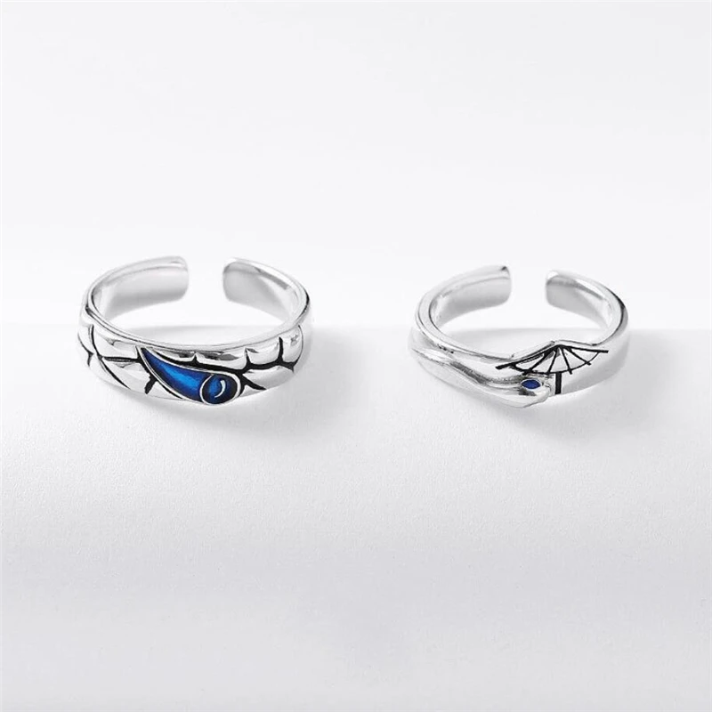 Art Eyes Sweet Couple Gift 925 Sterling Silver Female Resizable Opening Rings RI1030