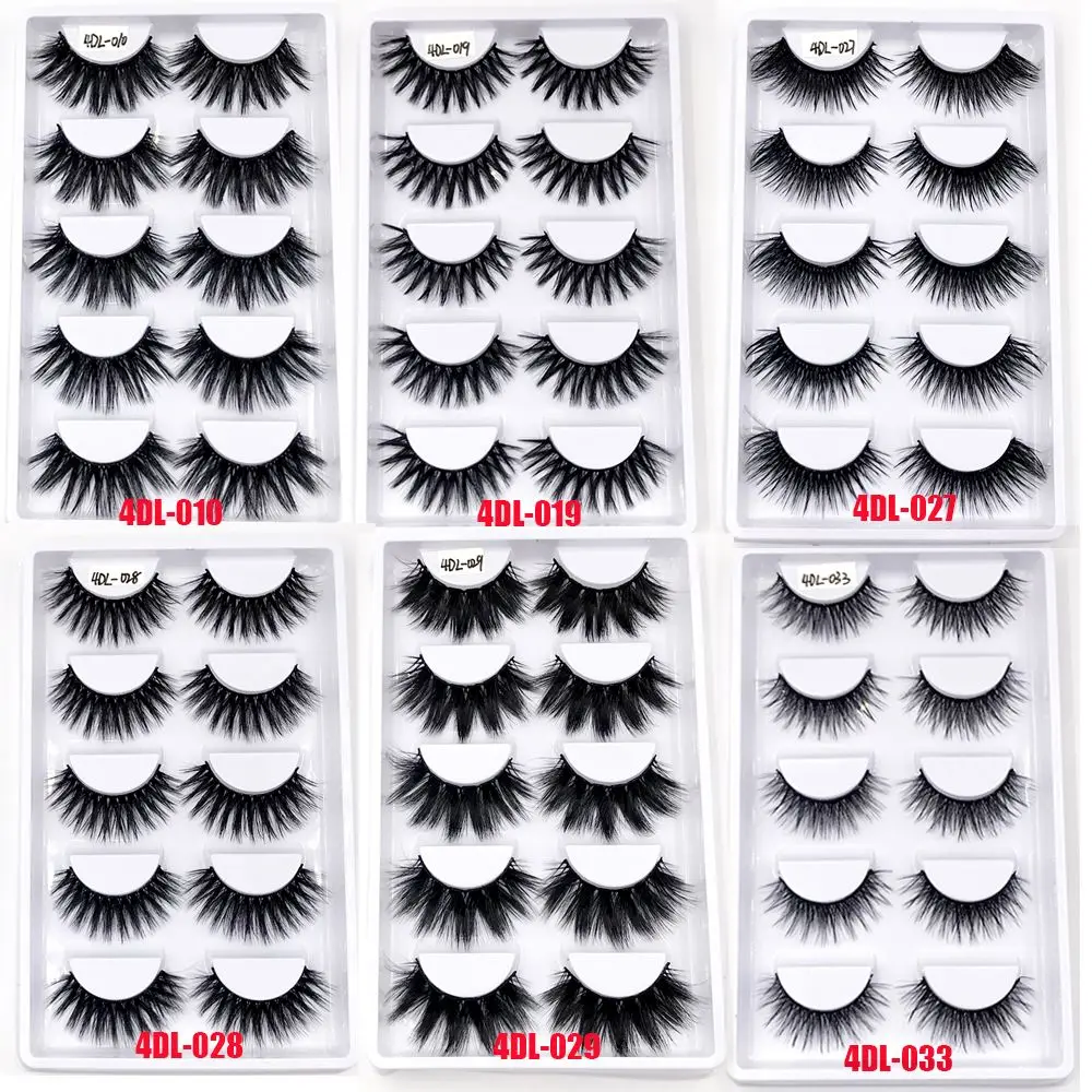 Woman 4D Faux Mink Hair False Eyelashes Eye Lash Extension Cruelty-free Full Volume Thick Natural Long Wispies Fluffy Handmade