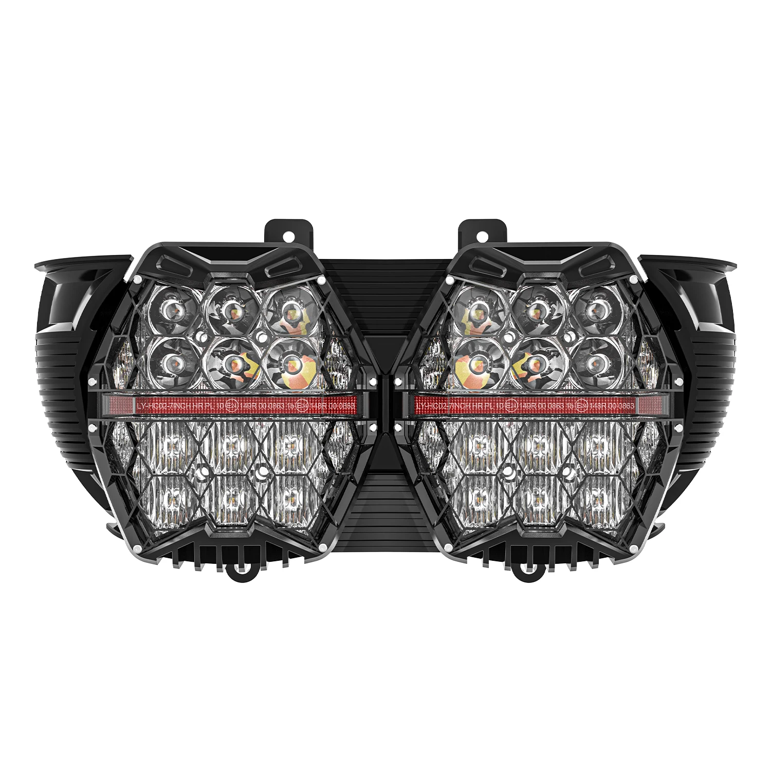 

Lantsun RG001 7inch Double Headed Motorcycle LED Light NEWEST 240W Honeycomb LED Lights