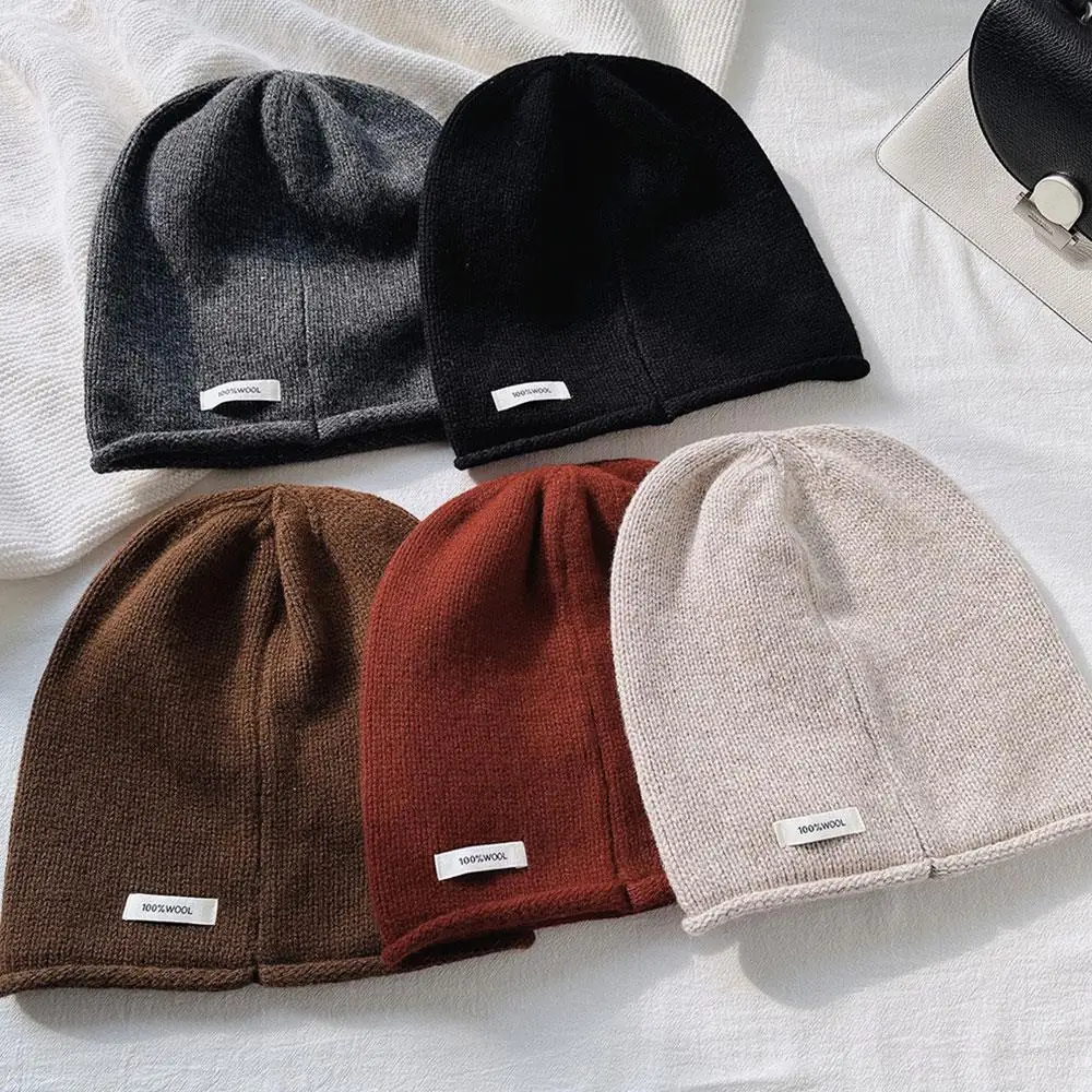 100% الصوف محبوك حلقة وشاح قبعة ووشاح المرأة الشتاء الدافئة الأوشحة قبعة الصلبة الراقية لينة الكشمير الباشمينا طوق وشاح للرقبة #5