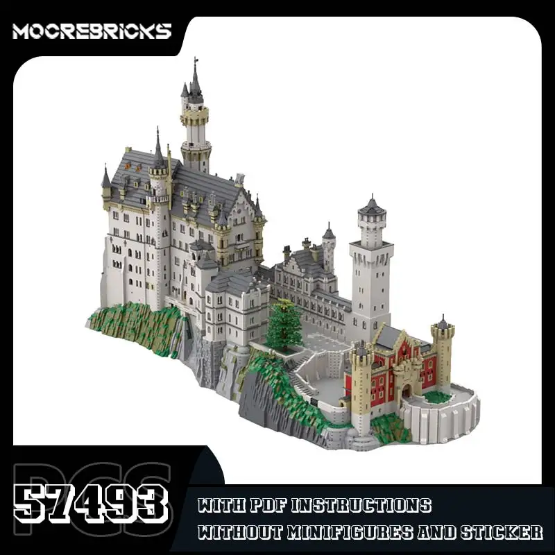 Classic Toy Neuschwanstein Castle Building Blocks Model White Architecture Creative Bricks Desktop Decoration Toys Kids Gift