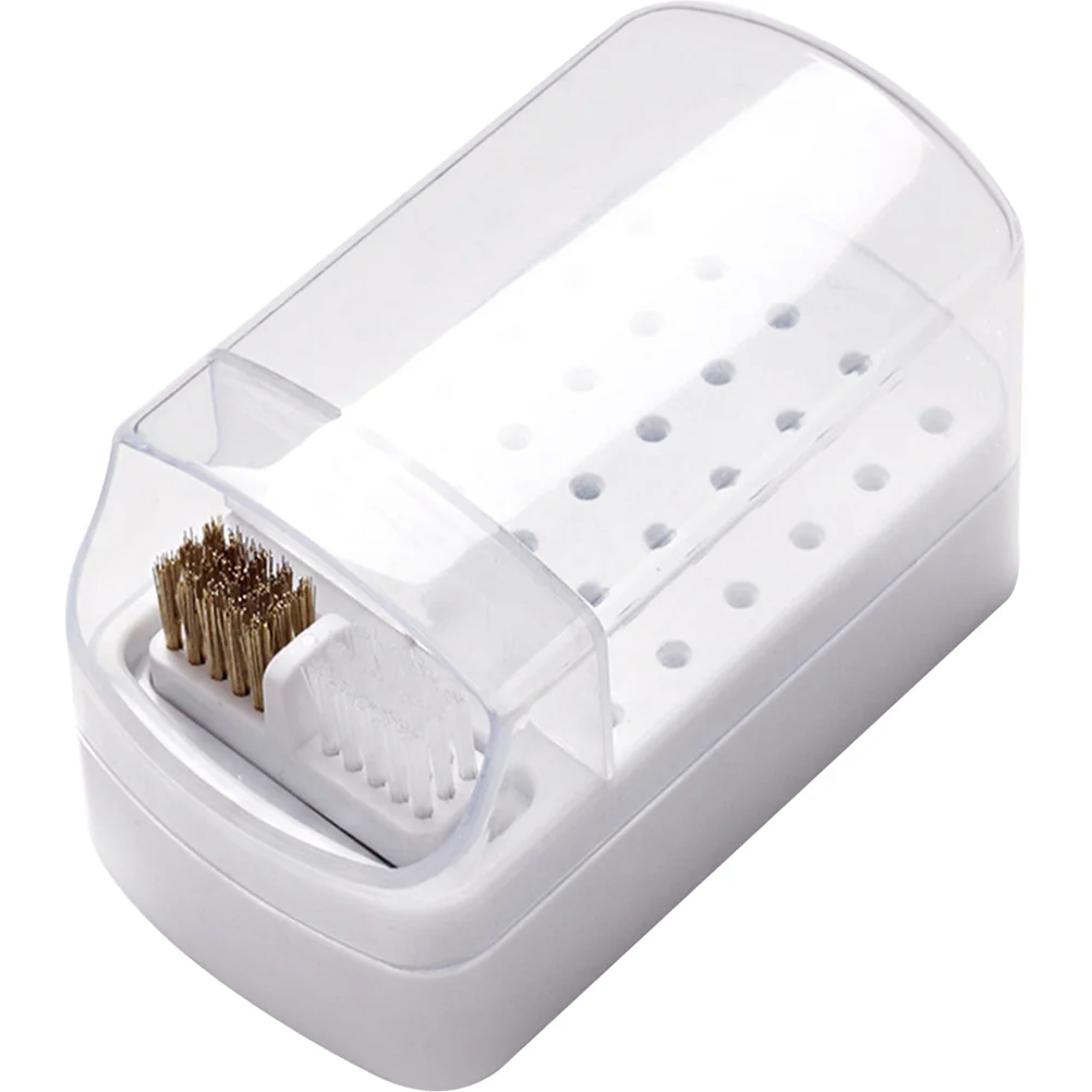 Grinding Head Cleaning Box Nail Drill Bits Display Rack Clear Manicure Case Products Holder Supply Storage Organizer